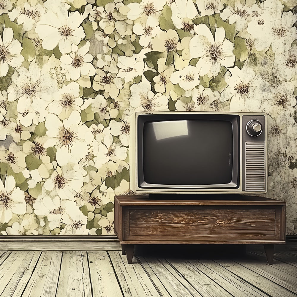 70s Backdrop Floral Living Room Vintage Backdrops CSH5-176