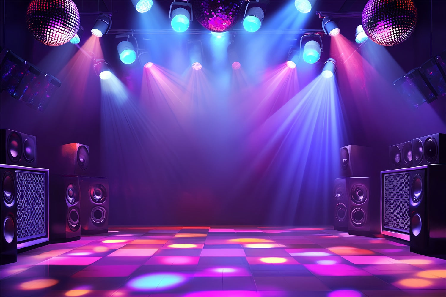 80's Backdrop Club Disco Lights Speaker Vintage Backdrop CSH5-184