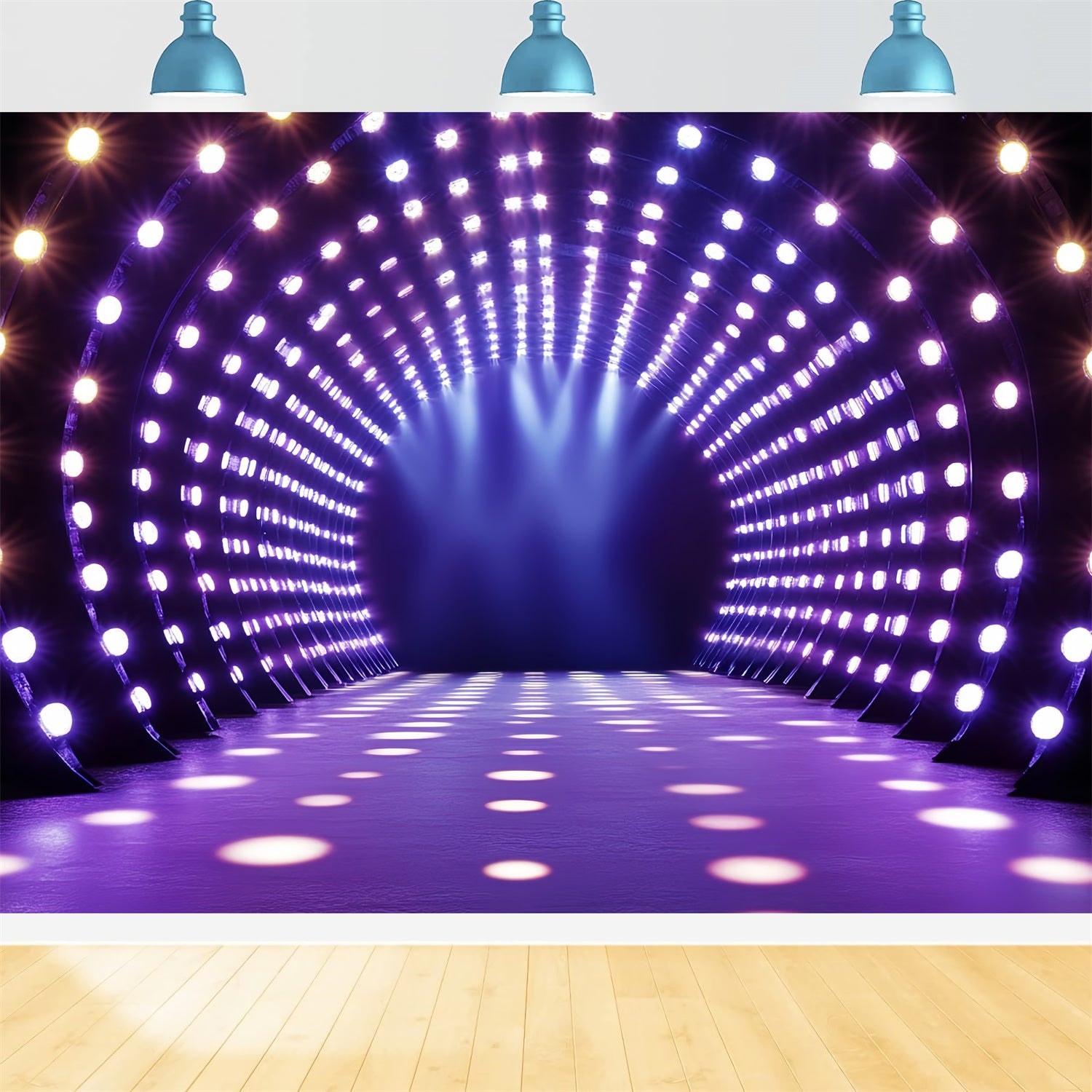 80s Backdrop Futuristic Party Tunnel Lights Backdrop CSH5-185