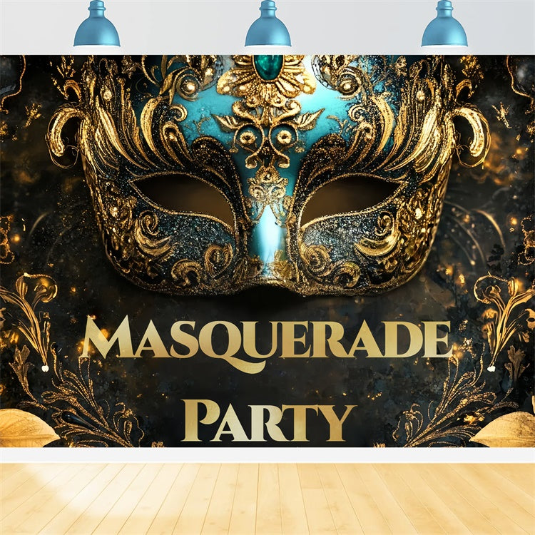 Masquerade Party Backdrop Glam Baroque Style Mask Backdrop CSH5-210