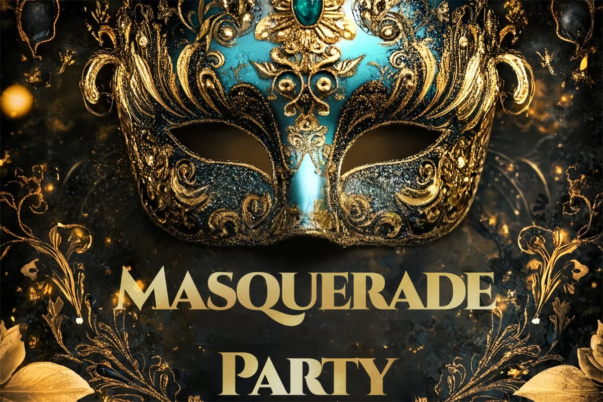 Masquerade Party Backdrop Glam Baroque Style Mask Backdrop CSH5-210