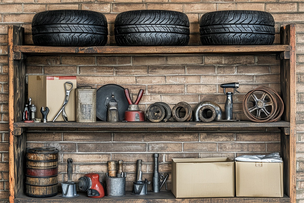 Happy Fathers Day Backdrop Garage Tools Tires Backdrop CSH5-25