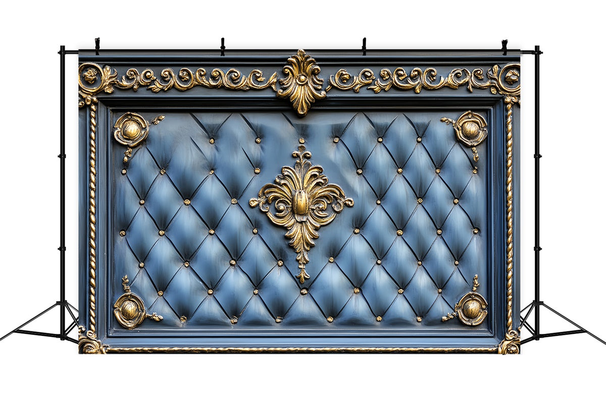 Fathers Day Photo Backdrop Regal Blue Leather Backdrop CSH5-26