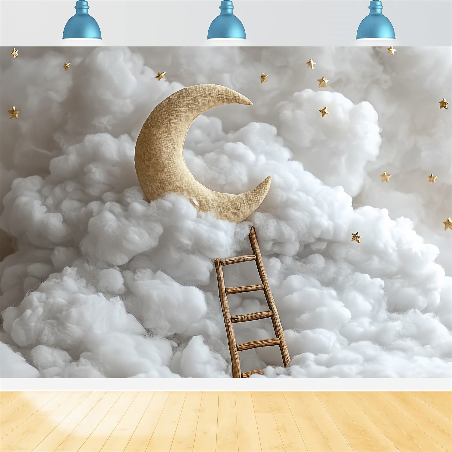 Moon and Stars Backdrop Golden Moon Climb Newborn Backdrop CSH5-261