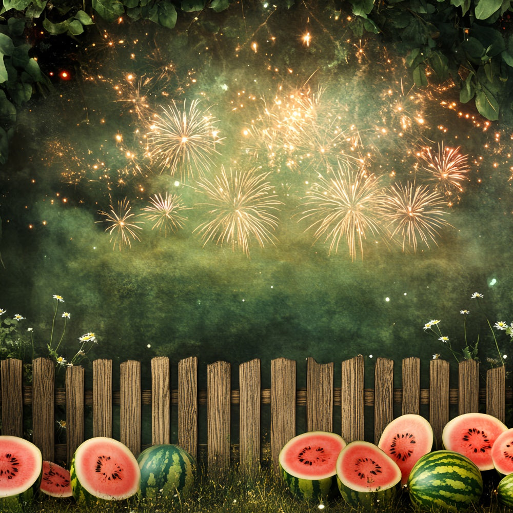 Fireworks Backdrop Watermelon Sparkle Garden Kids Backdrop CSH5-262