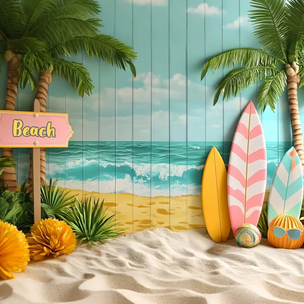 Photography Backdrops For Kids Sunny Sands Boards Backdrop CSH5-266