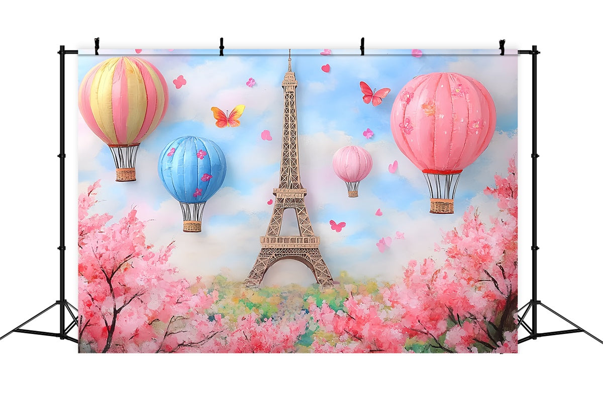 Newborn Photoshoot Backdrop Balloon Ride Paris Backdrop CSH5-268