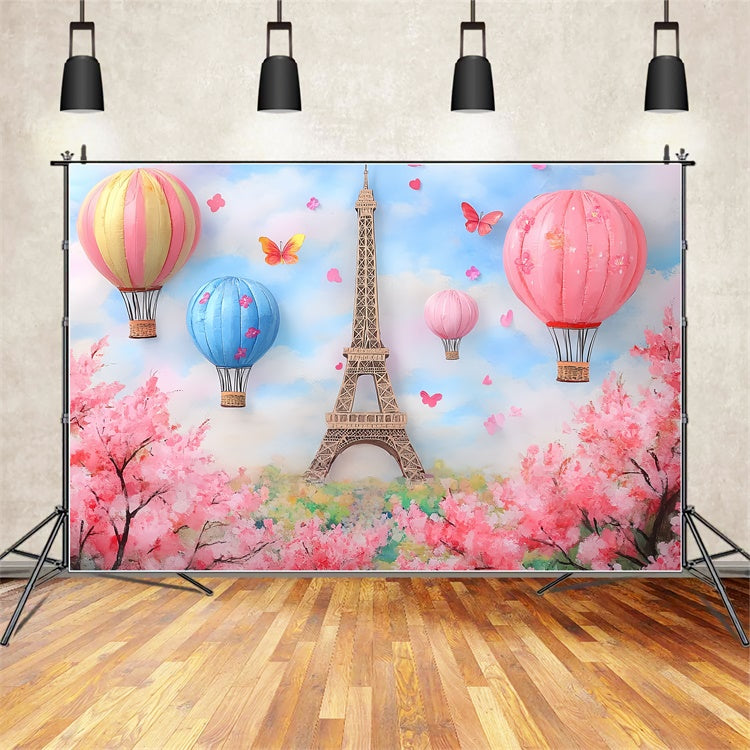 Newborn Photoshoot Backdrop Balloon Ride Paris Backdrop CSH5-268