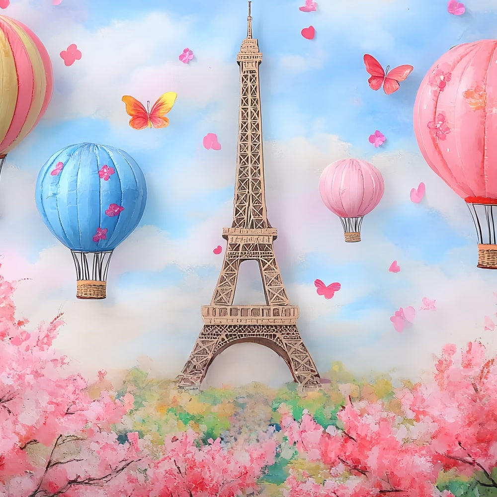 Newborn Photoshoot Backdrop Balloon Ride Paris Backdrop CSH5-268