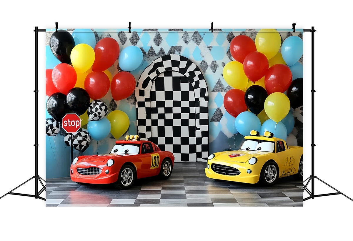Photography Backdrops For Kids Mini Race Car Backdrop CSH5-272