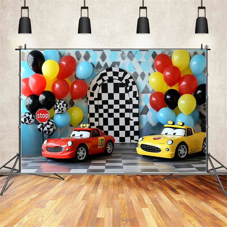 Photography Backdrops For Kids Mini Race Car Backdrop CSH5-272