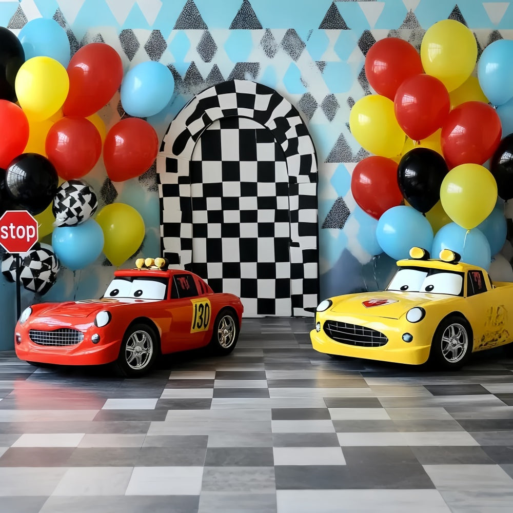 Photography Backdrops For Kids Mini Race Car Backdrop CSH5-272