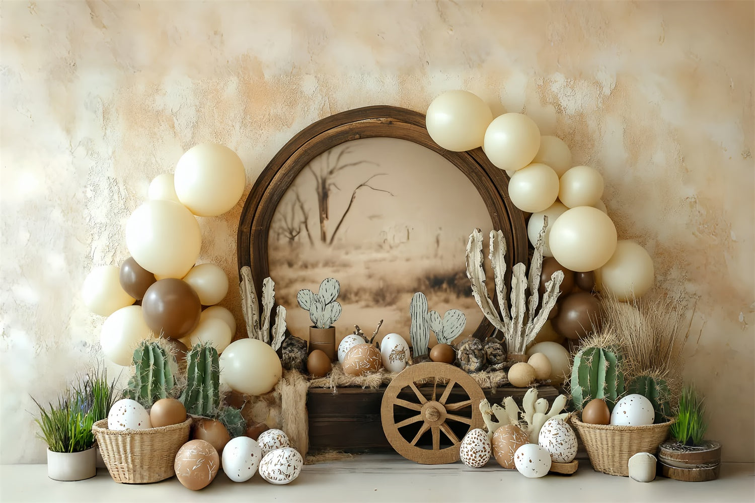 Photography Backdrops For Kids Boho Country Cactus Backdrop CSH5-280