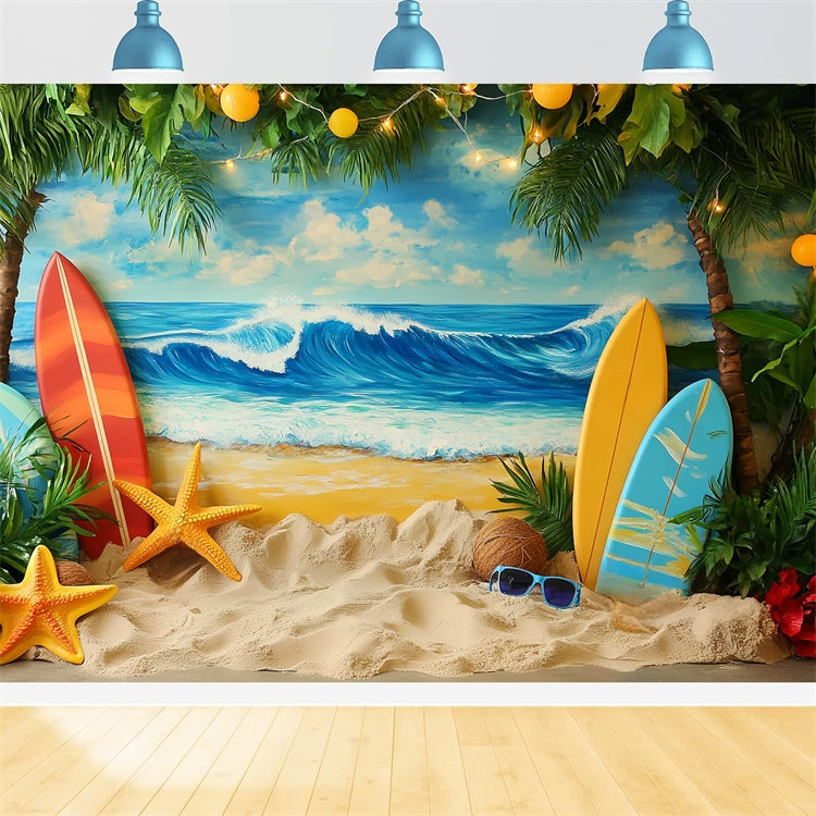Children Backdrops Tropical Wave Paradise Backdrop CSH5-281