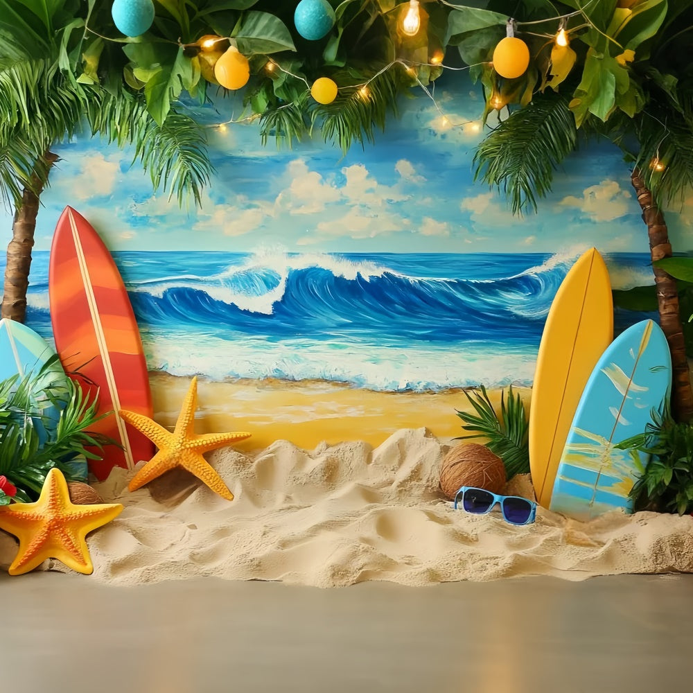 Children Backdrops Tropical Wave Paradise Backdrop CSH5-281