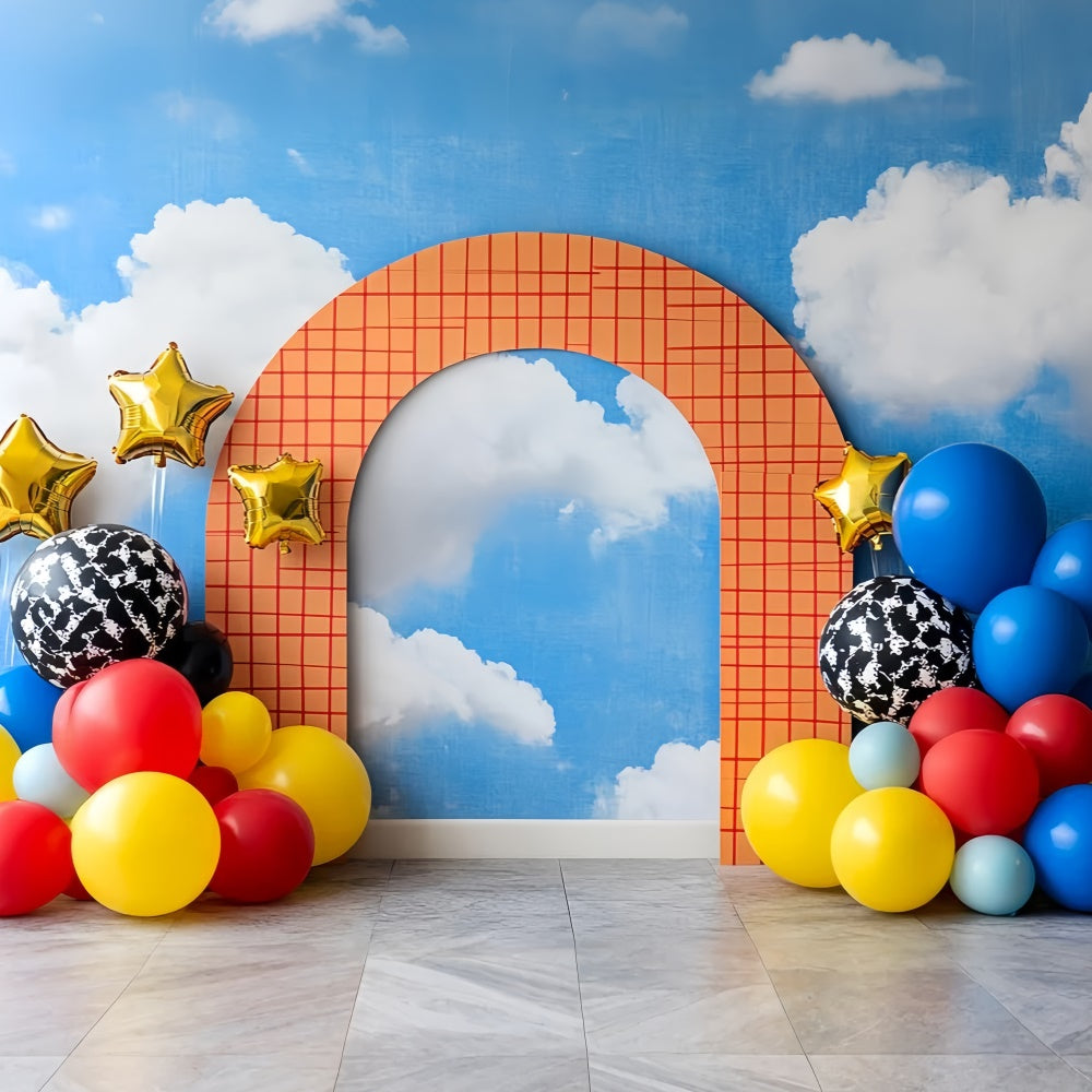 Kids Photo Backdrop Blue Sky Balloon Dream Backdrop CSH5-284