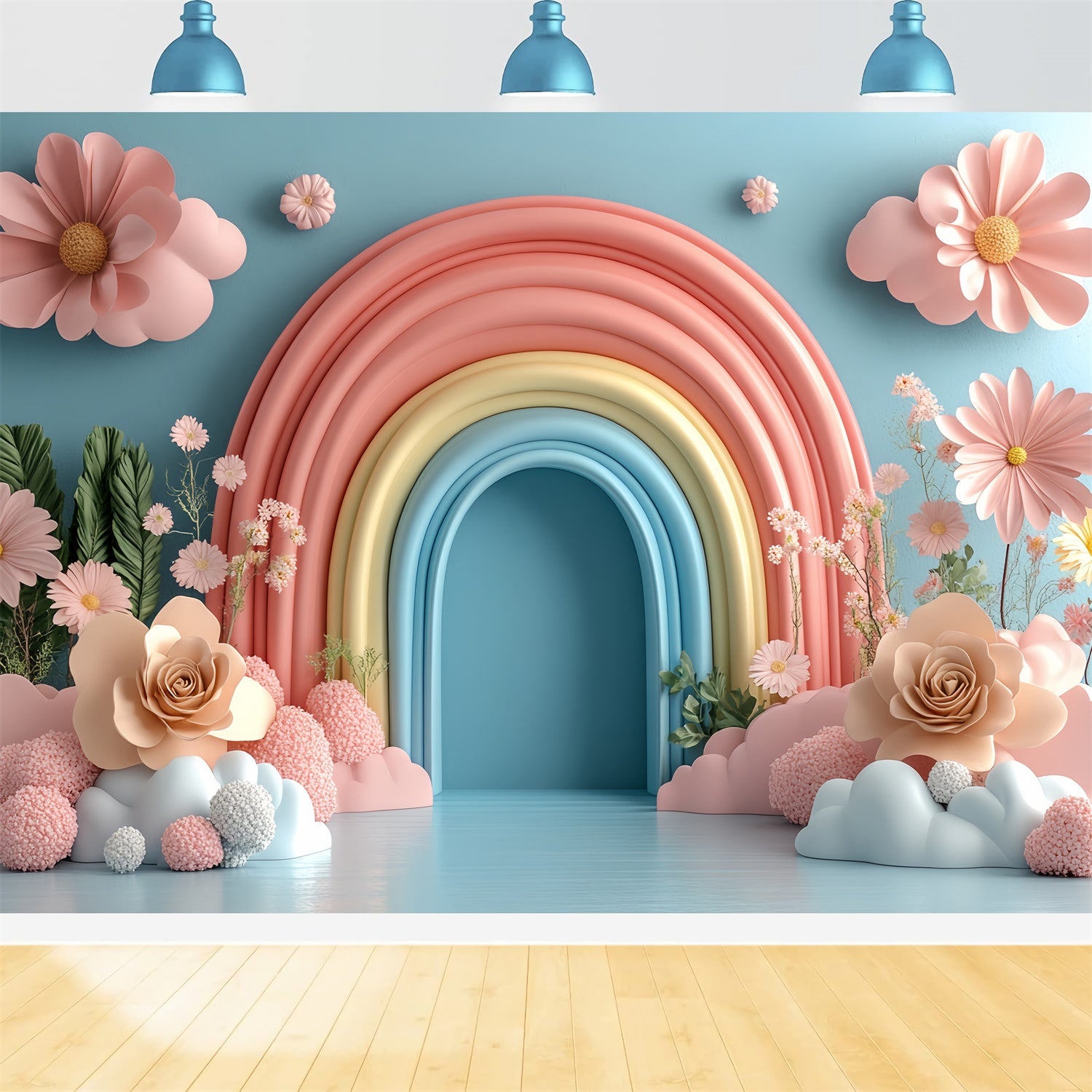 Newborn Backdrops Delicate Arch Floral Pastel Backdrop CSH5-285
