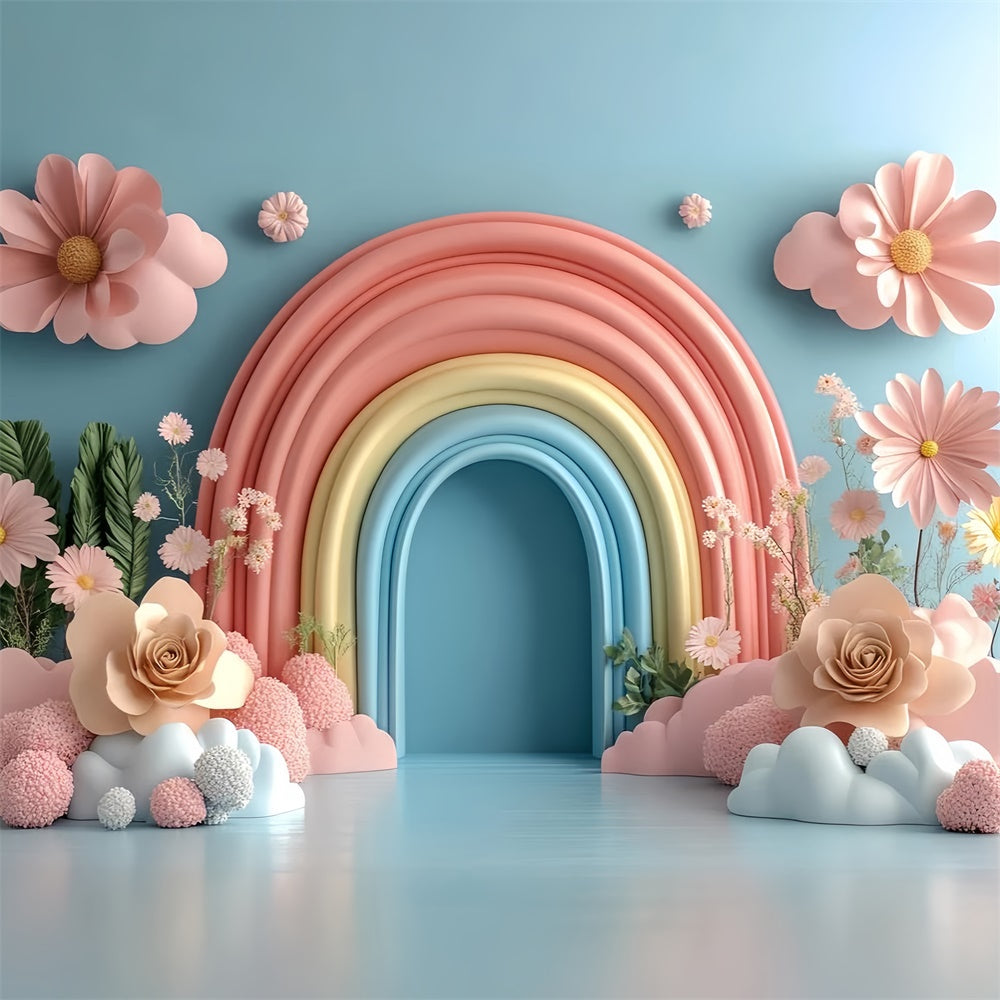 Newborn Backdrops Delicate Arch Floral Pastel Backdrop CSH5-285