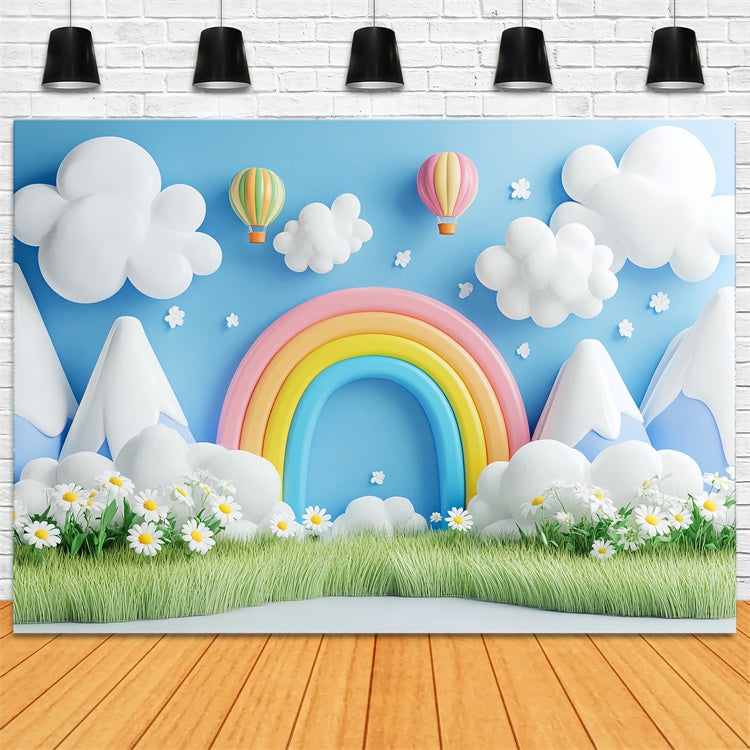 Newborn Photo Backdrop Balloon Meadow Cloud Backdrop CSH5-286
