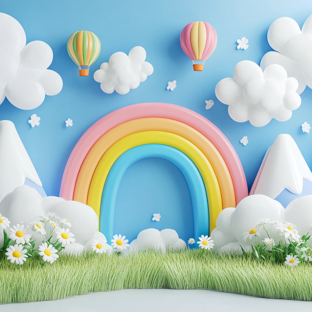 Newborn Photo Backdrop Balloon Meadow Cloud Backdrop CSH5-286