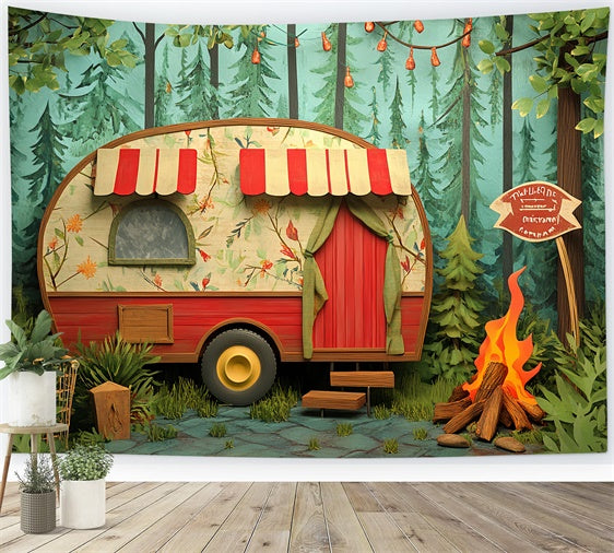 Children Backdrops Woodland Camper Nights Backdrop CSH5-287