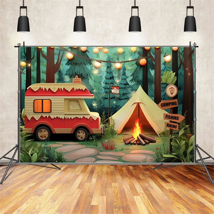 Kids Backdrops Forest Lantern Cozy Tent Backdrop CSH5-288