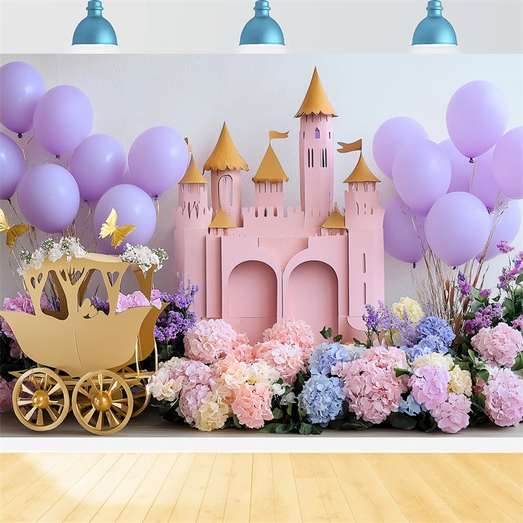 Castle Backdrops Blush Blossom Palace Kids Backdrop CSH5-289