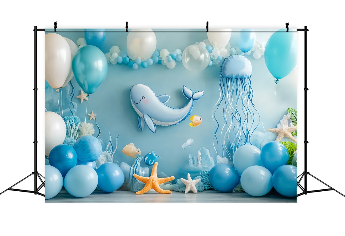 Newborn Backdrops Balloon Blue Sea World Backdrop CSH5-292