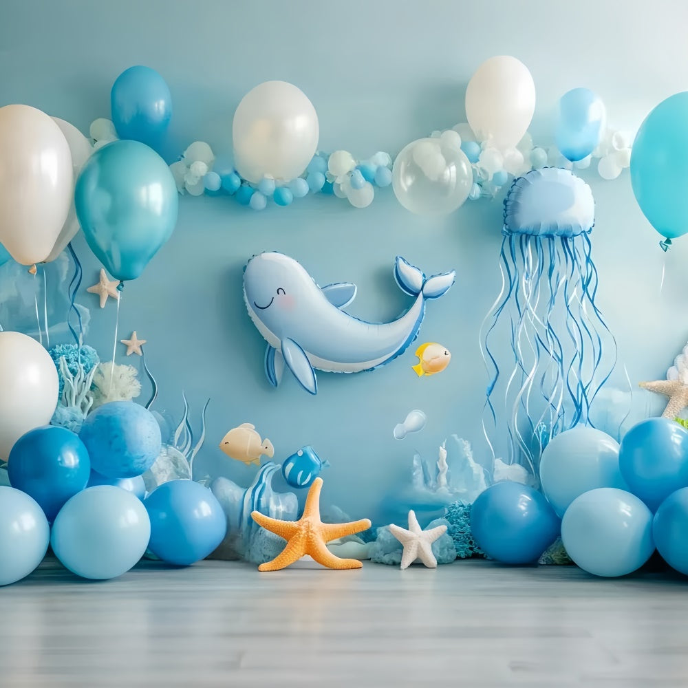 Newborn Backdrops Balloon Blue Sea World Backdrop CSH5-292