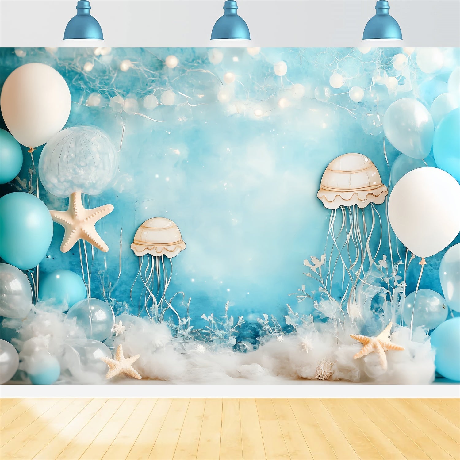 Kids Backdrops Jellyfish Ocean Dream Balloon Backdrop CSH5-293