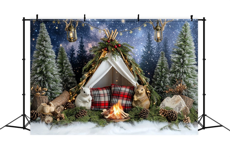 Christmas Backdrop Starry Woodland Camp Kids Photo Backdrop CSH5-306