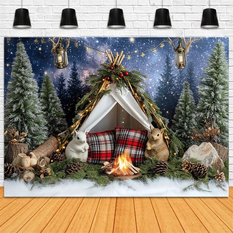 Christmas Backdrop Starry Woodland Camp Kids Photo Backdrop CSH5-306