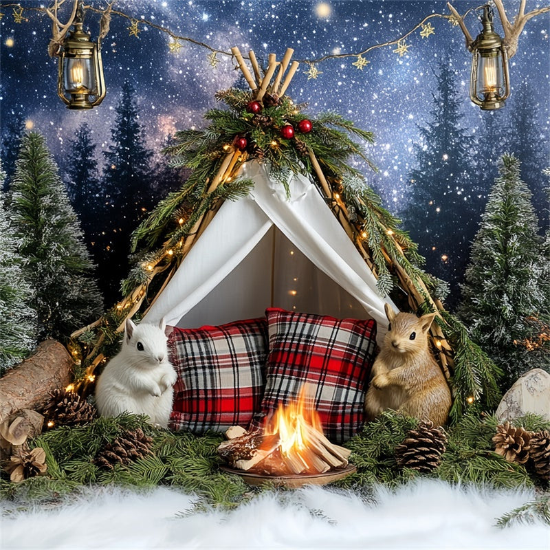 Christmas Backdrop Starry Woodland Camp Kids Photo Backdrop CSH5-306
