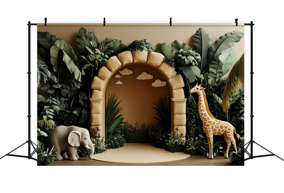 Photography Backdrops For Kids Jungle Safari Arch Backdrop CSH5-307