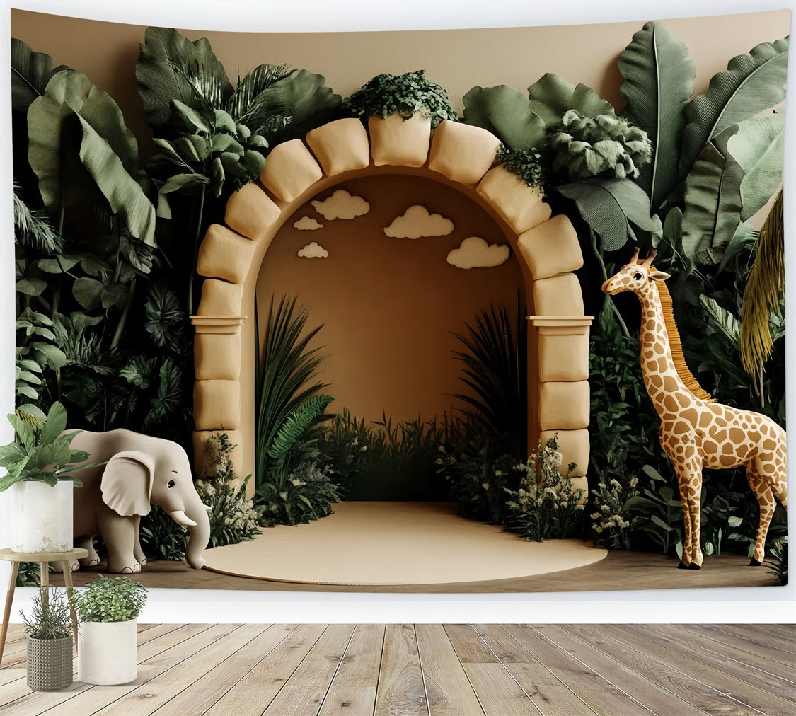 Photography Backdrops For Kids Jungle Safari Arch Backdrop CSH5-307