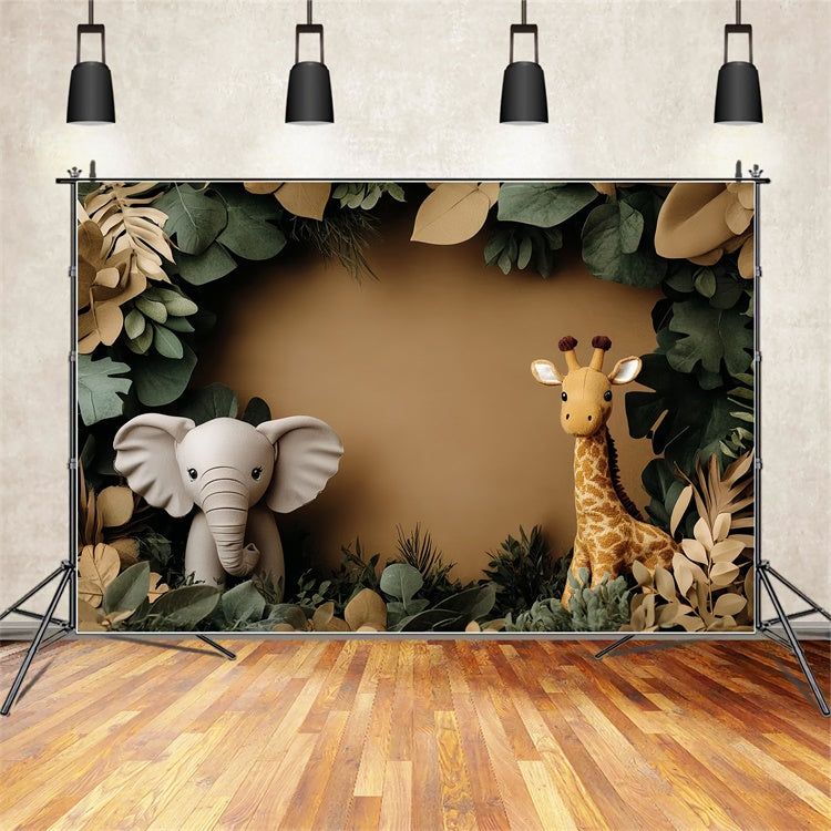 Newborn Photo Backdrop Jungle Leaf Safari Backdrop CSH5-308