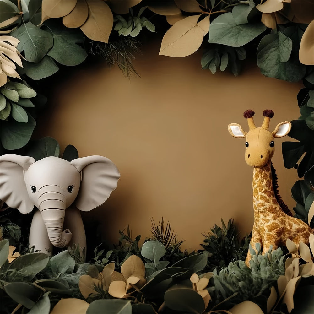 Newborn Photo Backdrop Jungle Leaf Safari Backdrop CSH5-308