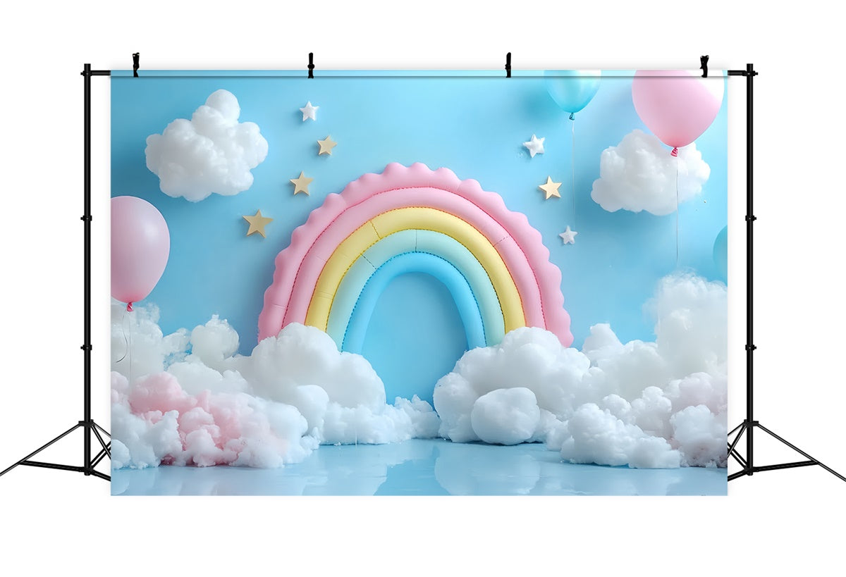 Rainbow Backdrop Balloon Heaven Cloud Kids Backdrop CSH5-310