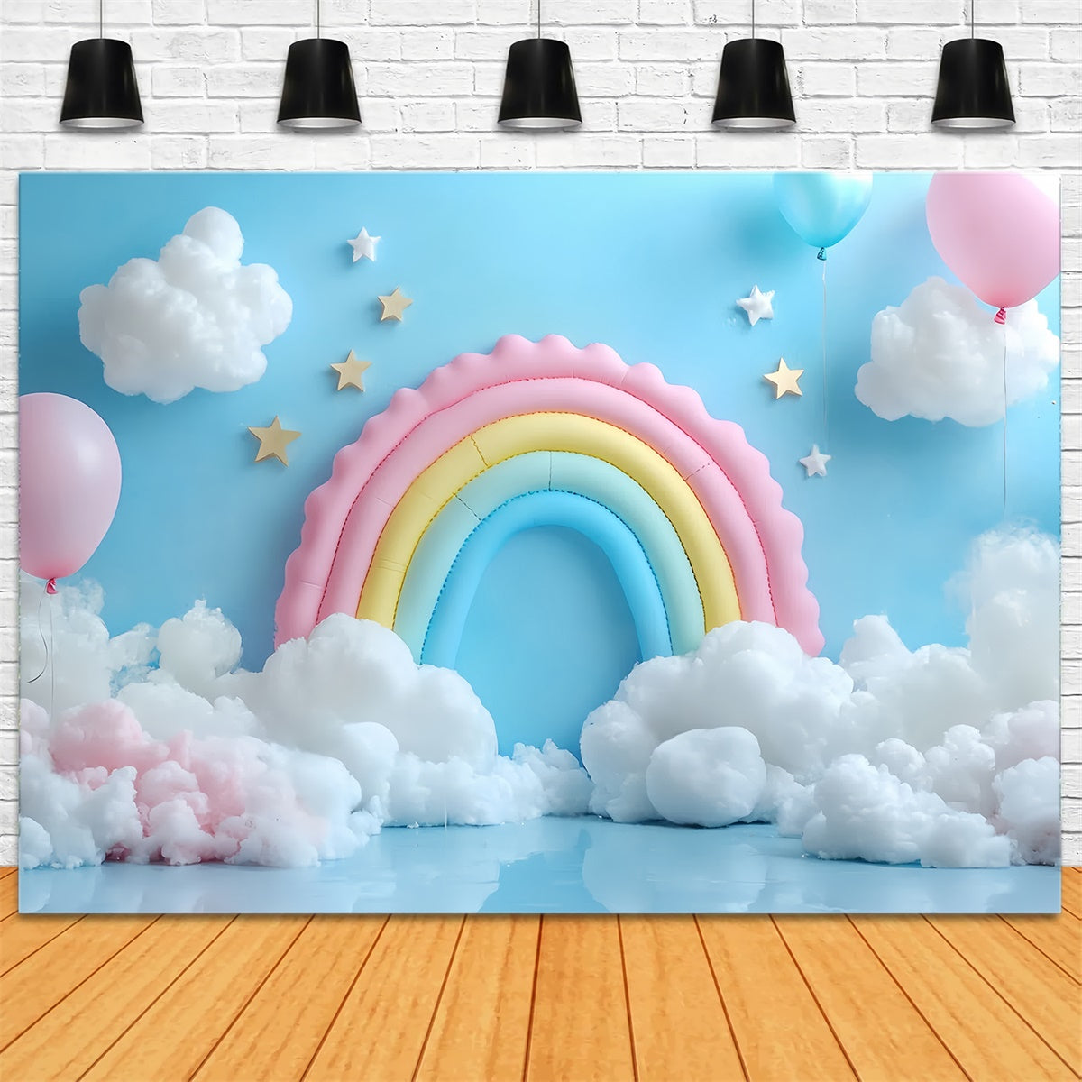 Rainbow Backdrop Balloon Heaven Cloud Kids Backdrop CSH5-310