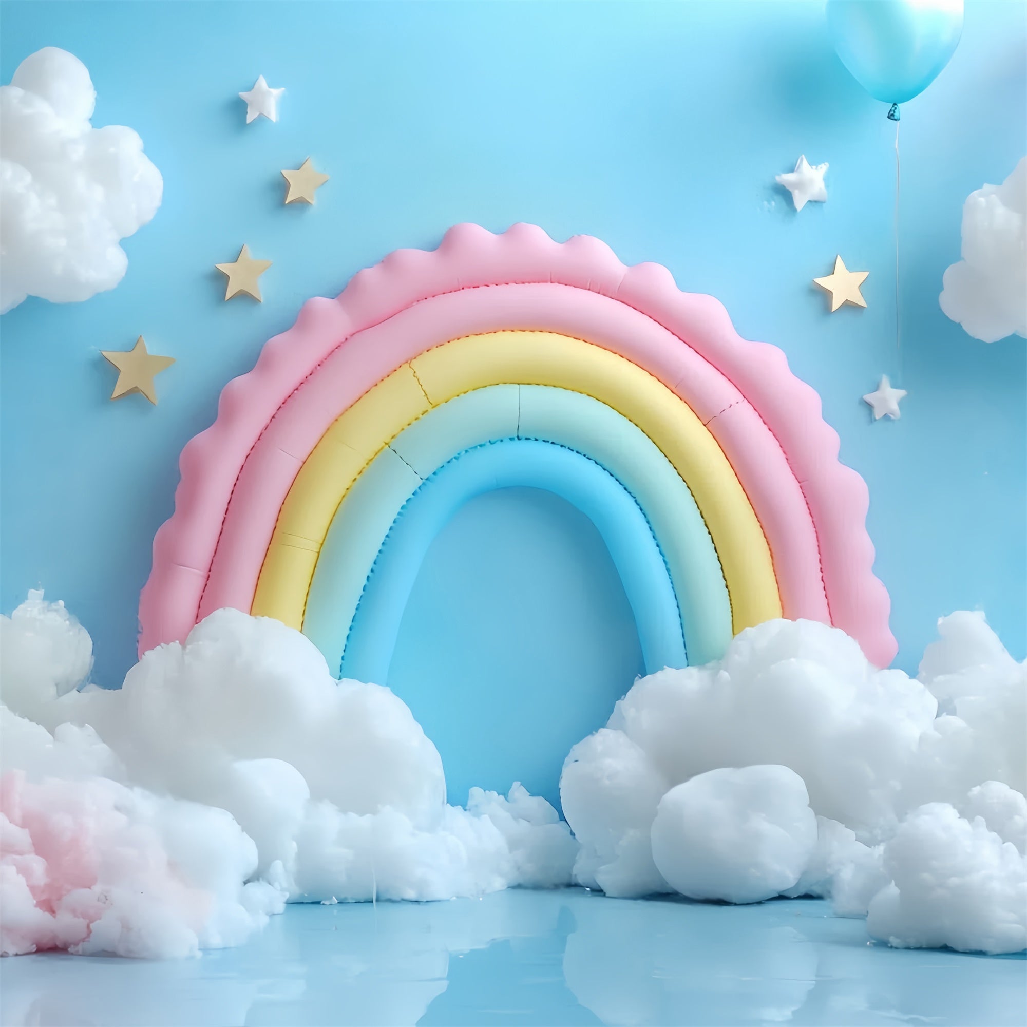 Rainbow Backdrop Balloon Heaven Cloud Kids Backdrop CSH5-310