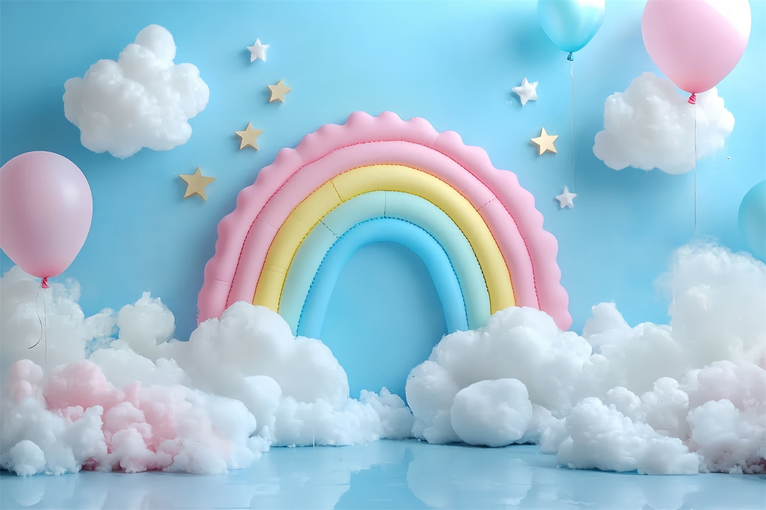 Rainbow Backdrop Balloon Heaven Cloud Kids Backdrop CSH5-310