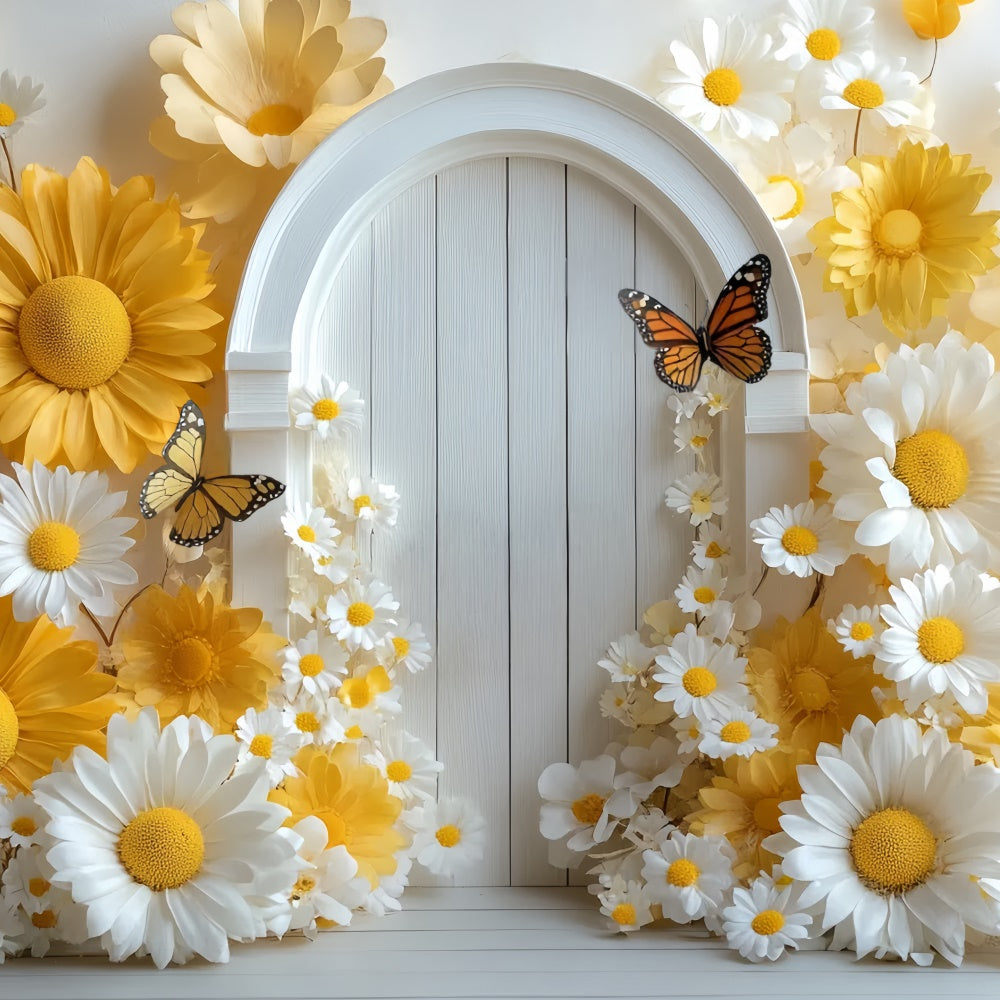 Children Backdrops Yellow Daisy Door Delight Backdrop CSH5-312