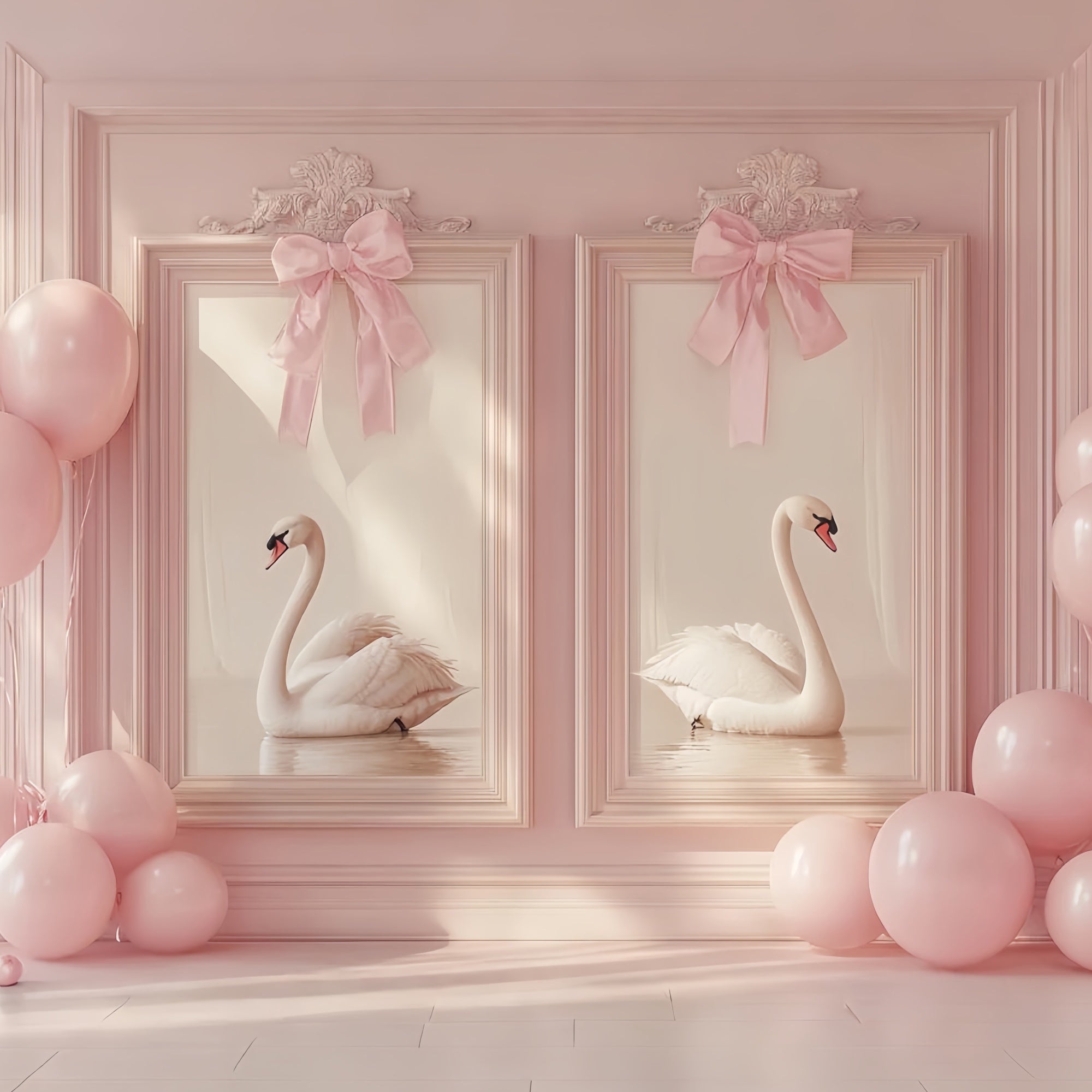 Vintage Wall Backdrop Blush Swan Elegance Newborn Backdrop CSH5-318