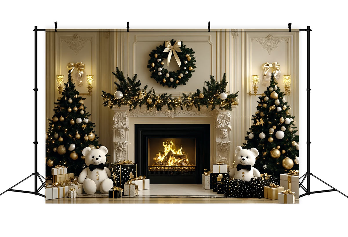 Christmas Backdrop Ideas Cozy Bear Christmas Charm Kids Backdrop CSH5-319