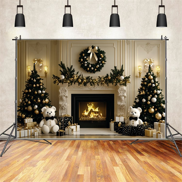 Christmas Backdrop Ideas Cozy Bear Christmas Charm Kids Backdrop CSH5-319