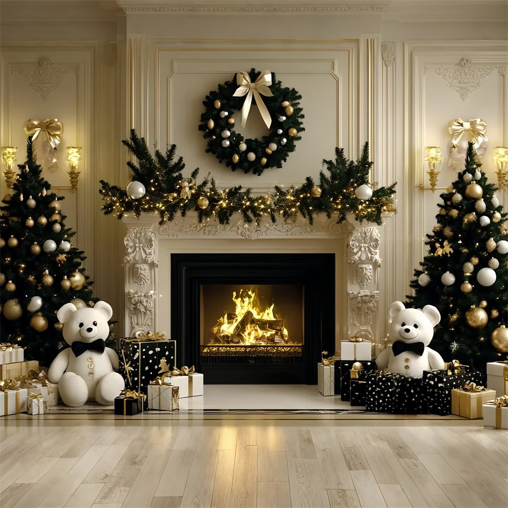 Christmas Backdrop Ideas Cozy Bear Christmas Charm Kids Backdrop CSH5-319