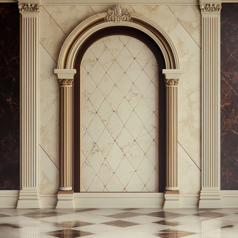 Father's Day Photo Backdrop Beige Marble Arch Backdrop CSH5-32