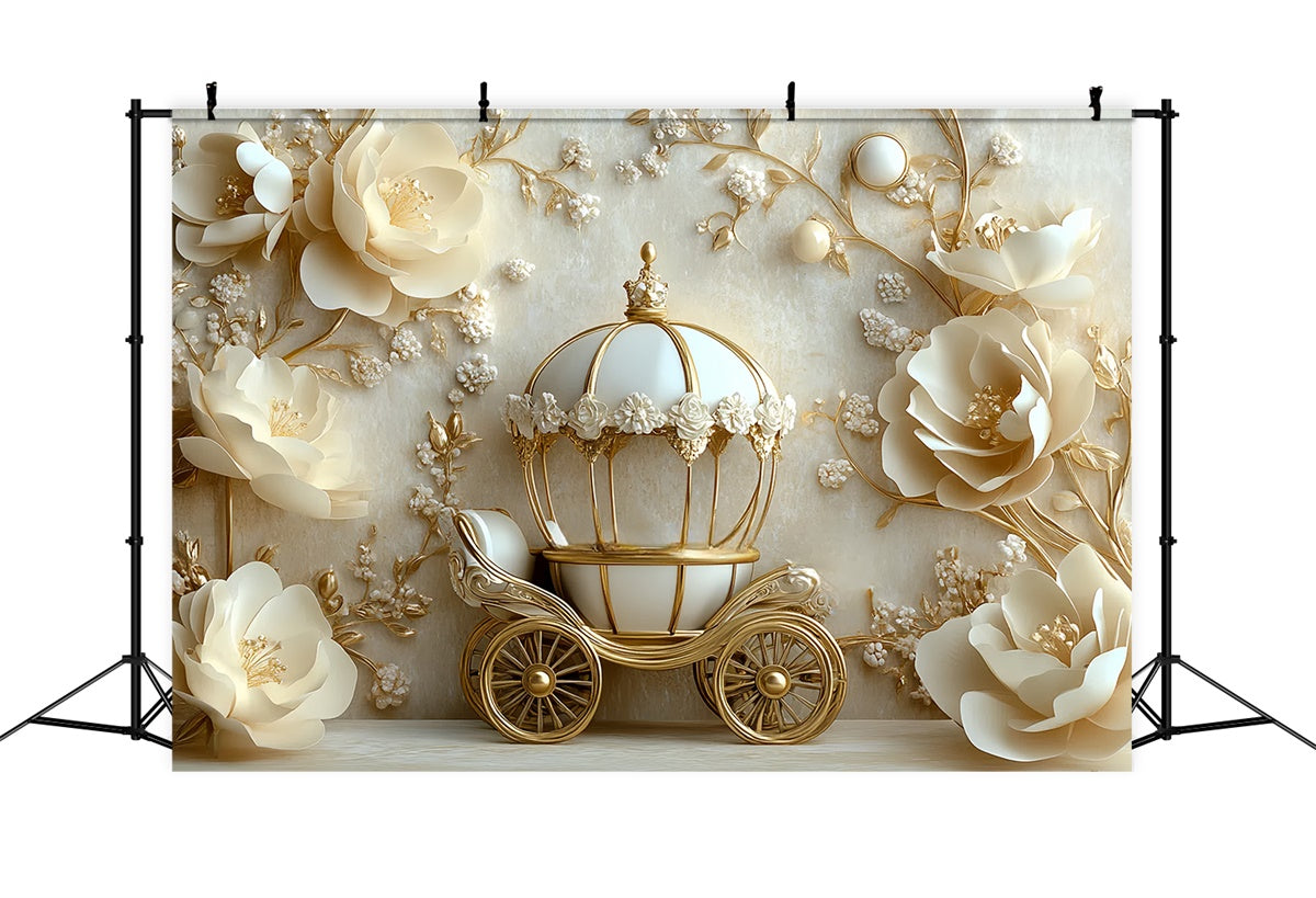 Newborn Photo Backdrop Ivory Floral Fairytale Backdrop CSH5-327