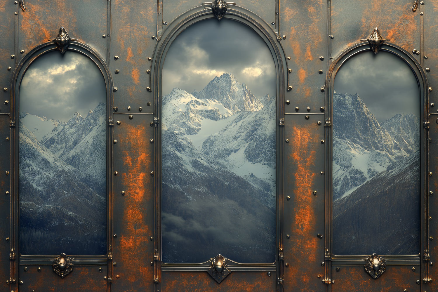 Backdrop Fathers Day Metal Window Mountain Backdrop CSH5-38