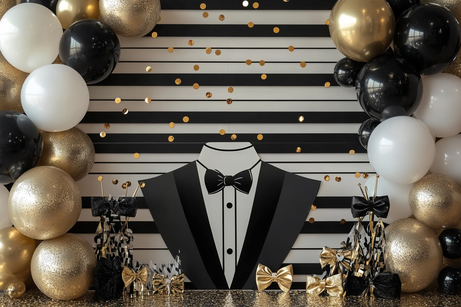 Fathers Day Backdrop Glamorous Tuxedo Balloon Backdrop CSH5-42